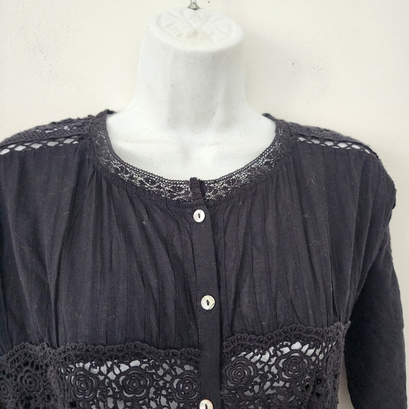 LoveShackFancy Beth Elegant Black Lace Maxi Dress Size P - Picture 11 of 16